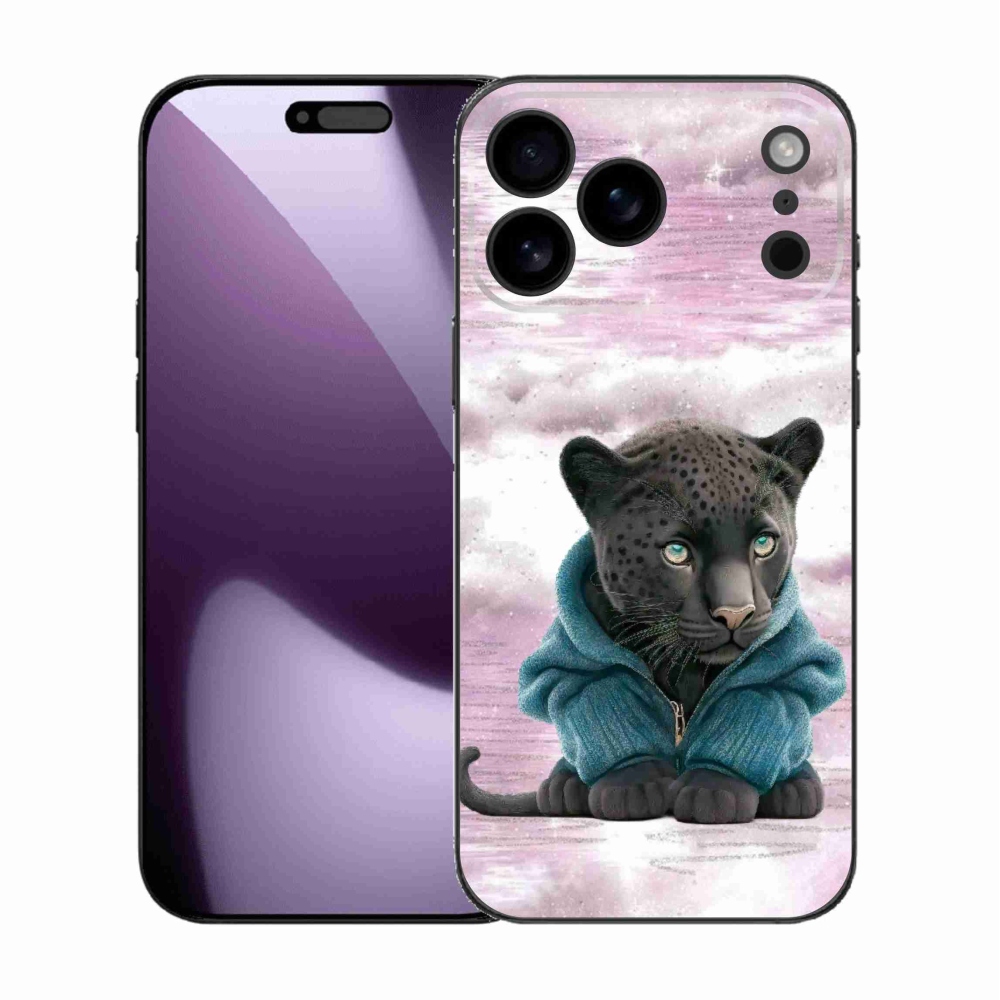 Gélový kryt mmCase na iPhone 17 Pro Max - čierny panter vo svetri