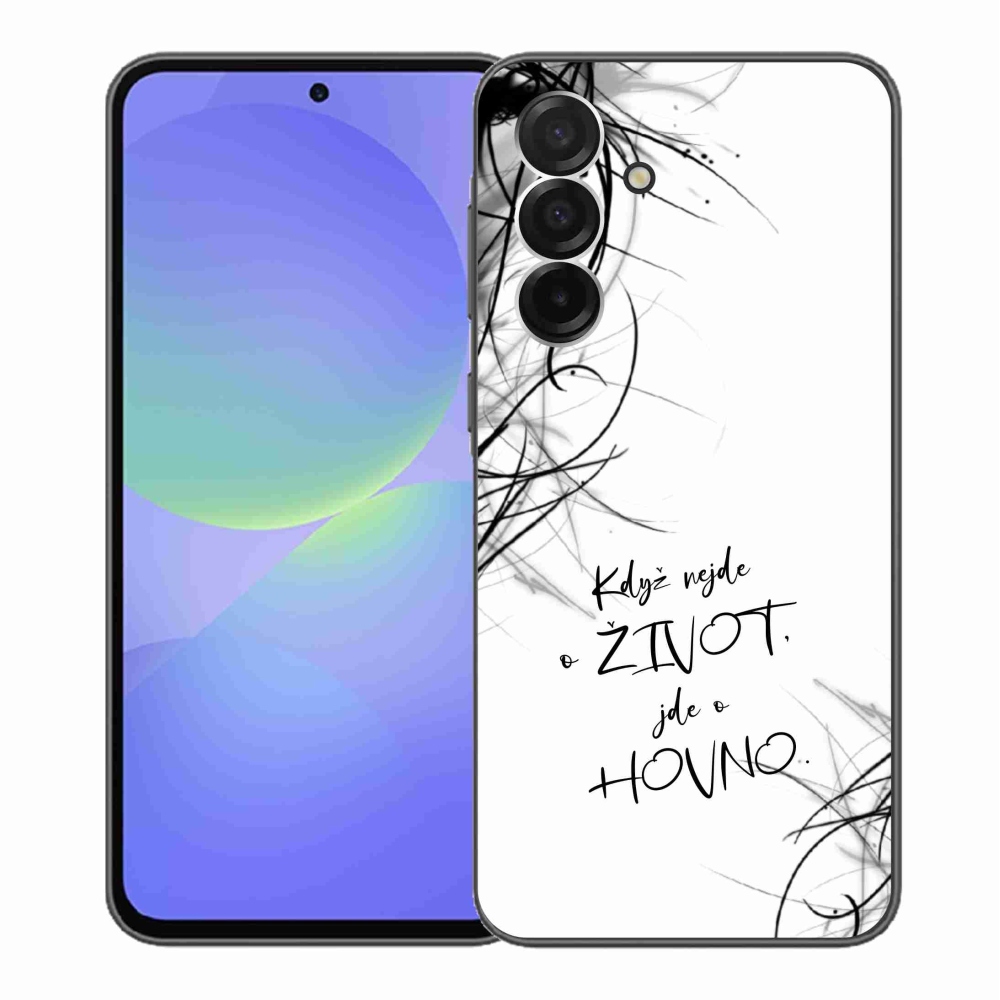 Gélový kryt mmCase na Samsung Galaxy A36 5G - vtipný text 16 biele pozadie