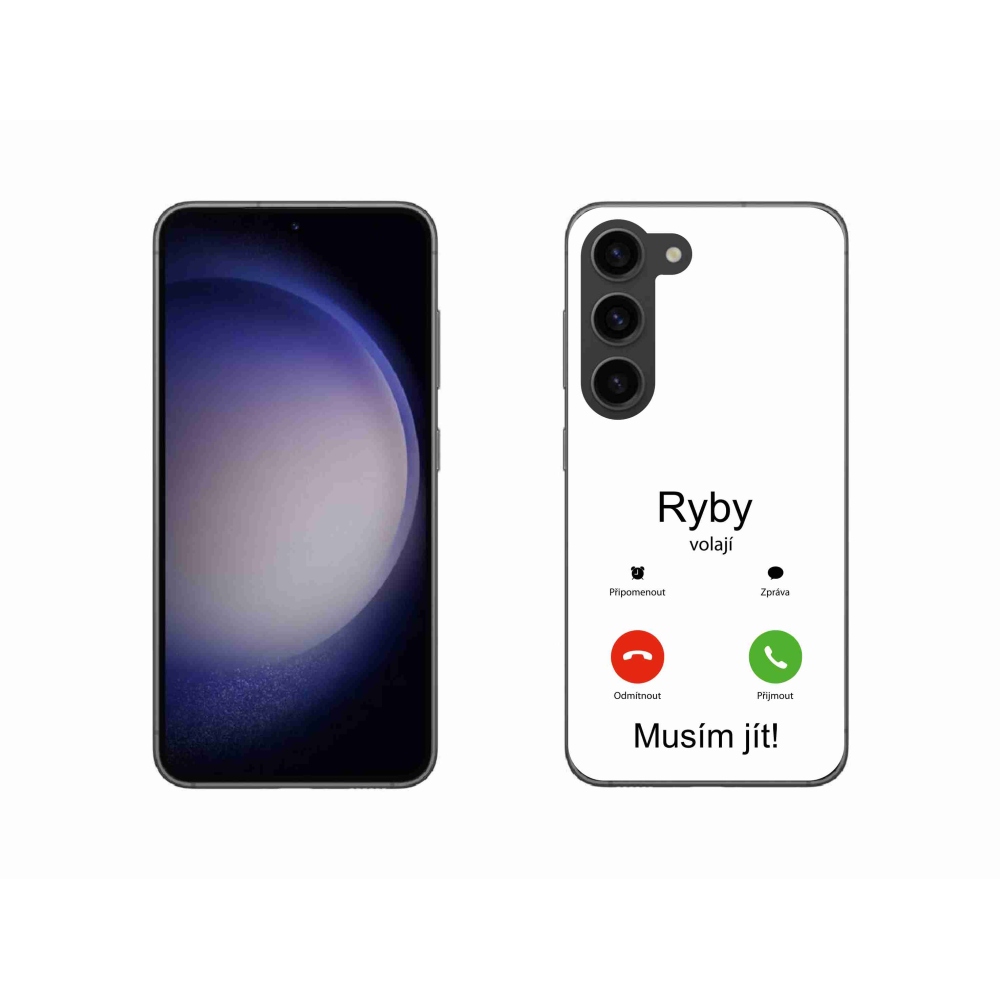 Gélový kryt mmCase na Samsung Galaxy S23 5G - ryby volajú biele pozadie