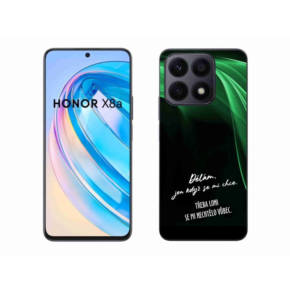 Gélový kryt mmCase na Honor X8a - vtipný text 12 čierne pozadie