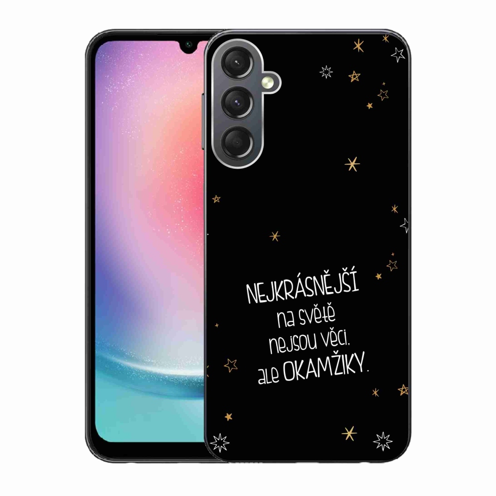 Gélový kryt mmCase na Samsung Galaxy A24 - citát 4 čierne pozadie