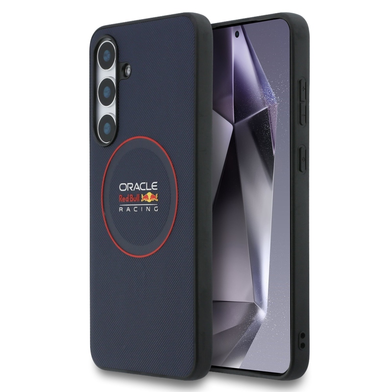 Zadný kryt Red Bull PU Leather Red Ring MagSafe pre Samsung Galaxy S25 FE Navy