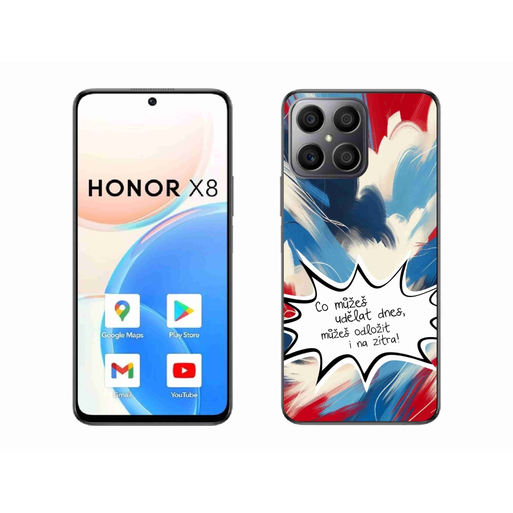 Gélový kryt mmCase na Honor X8 4G - vtipný text 9 biele pozadie