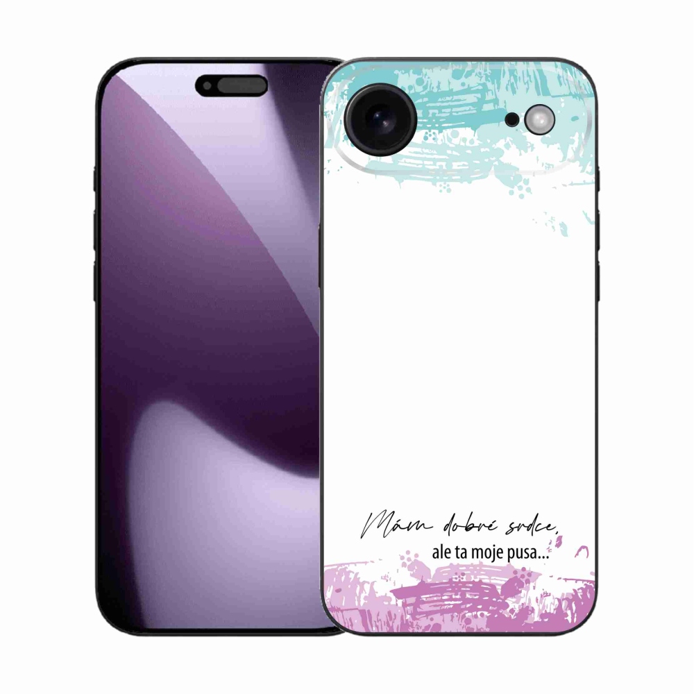 Gélový kryt mmCase na iPhone 17 Air - vtipný text 3 biele pozadie