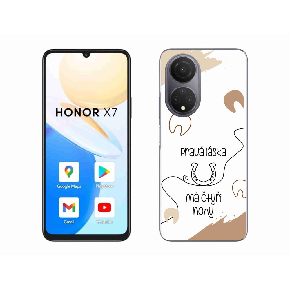 Gélový kryt mmCase na Honor X7 - konský motív biele pozadie