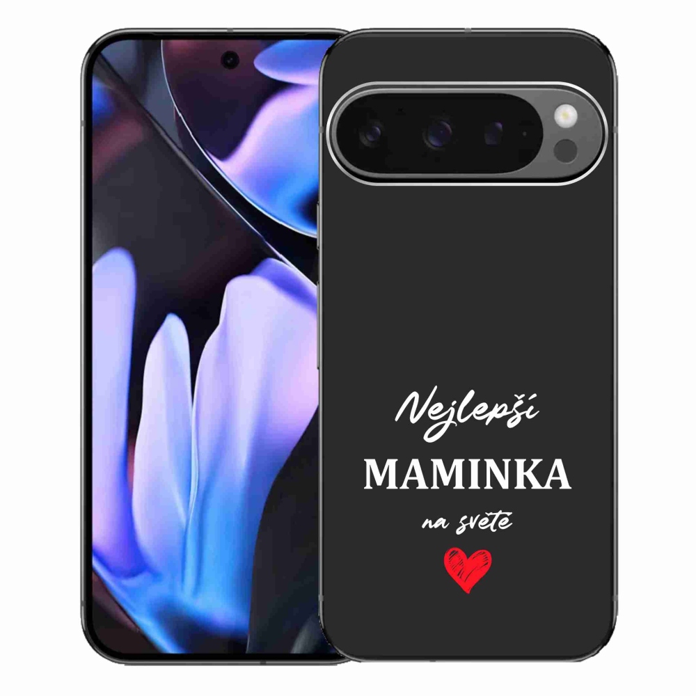 Gélový kryt mmCase na Google Pixel 9 Pro XL - najlepšia mamička 1 čierne pozadie