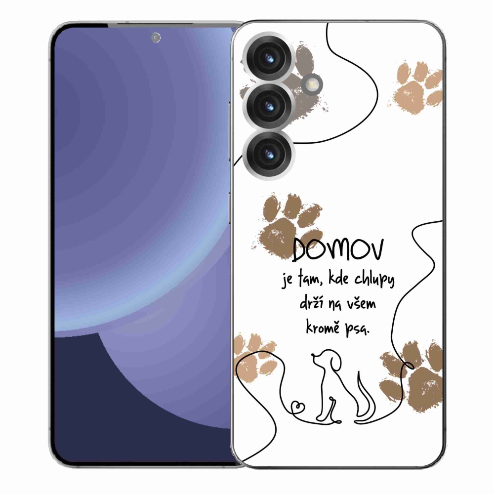 Gélový kryt mmCase na Samsung Galaxy S25+ - psí motív biele pozadie