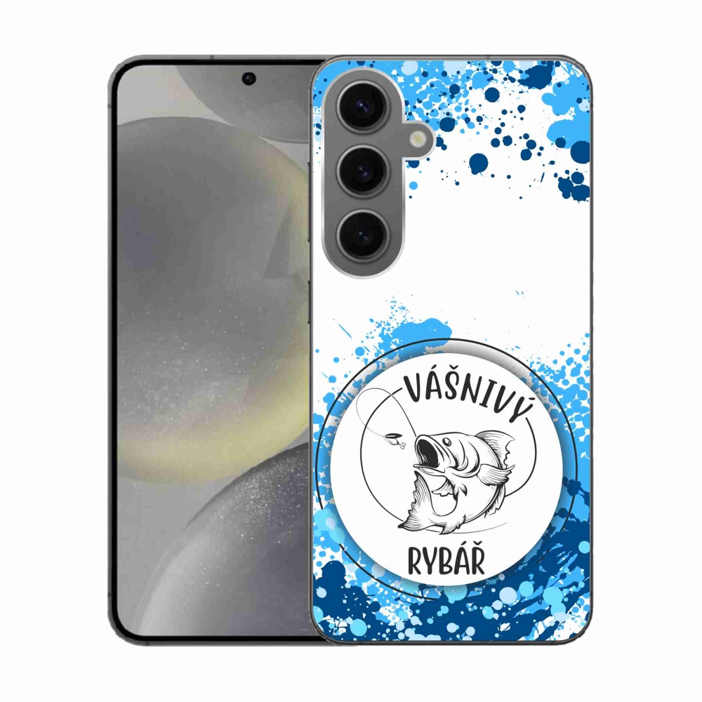 Gélový kryt mmCase na Samsung Galaxy S24 - vášnivý rybár biele pozadie