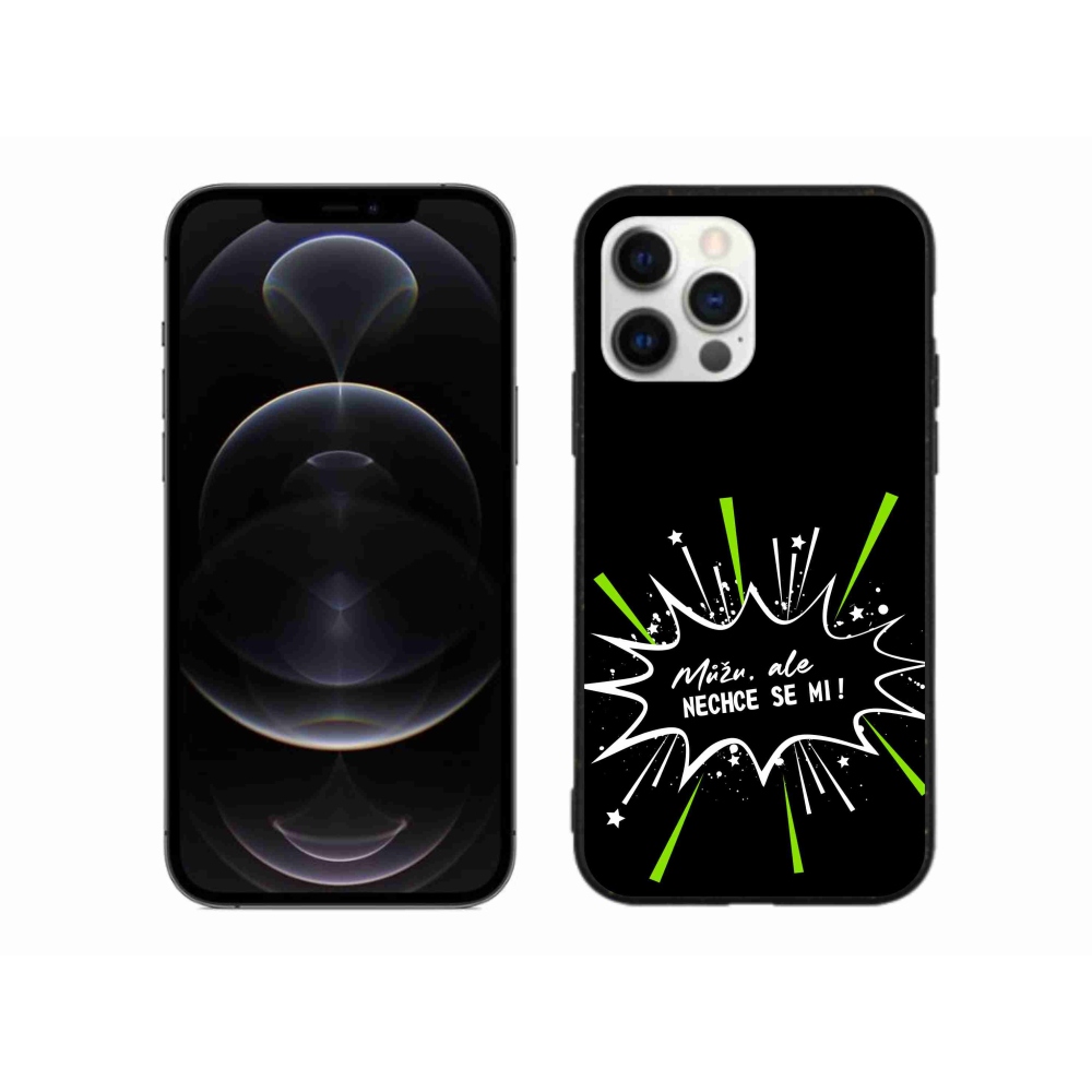 Gélový kryt mmCase na iPhone 12 Pro Max - vtipný text 11 čierne pozadie