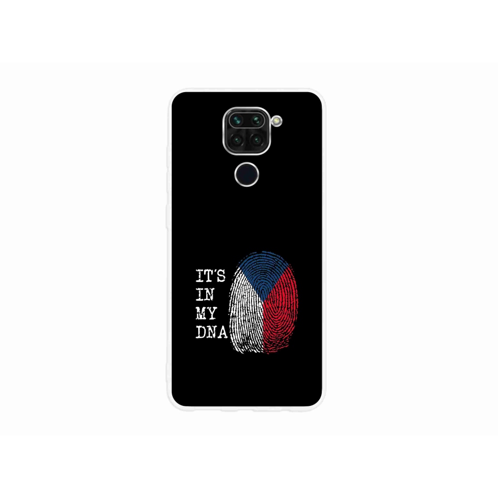 Gélový kryt mmCase na Xiaomi Redmi Note 9 - vlajka odtlačok prsta čierne pozadie
