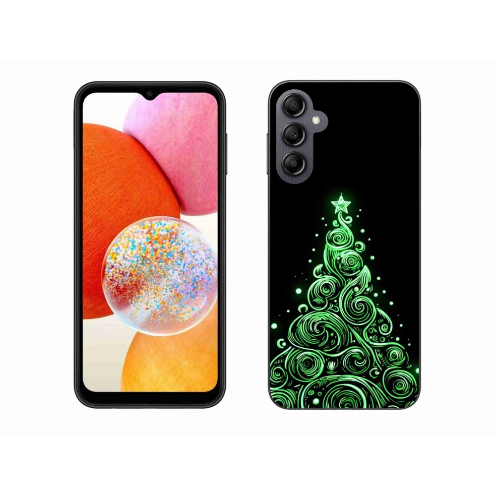 Gélový kryt mmCase na Samsung Galaxy A14 4G/5G - neónový vianočný stromček 3