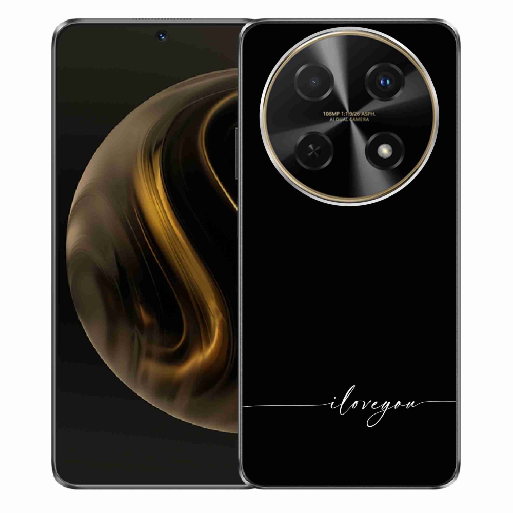 Gélový kryt mmCase na Huawei Nova 12i - I love you čierne pozadie