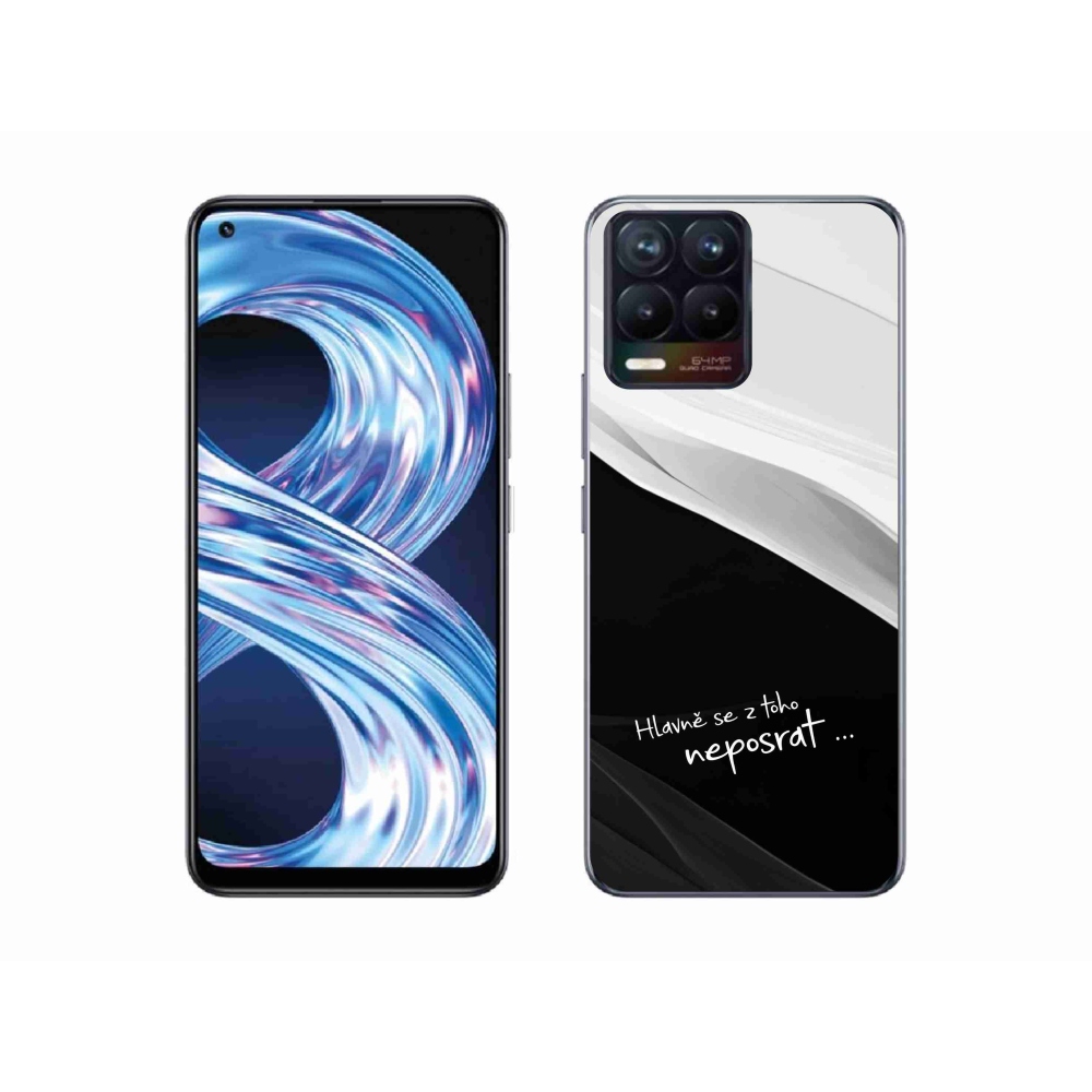 Gélový kryt mmCase na Realme 8 4G - vtipný text 13 čiernobiele pozadie