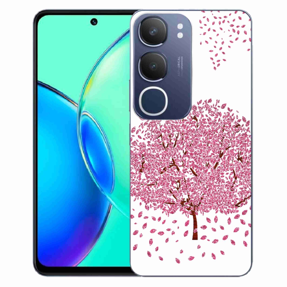 Gélový kryt mmCase na Vivo Y19s - kreslený strom s listami