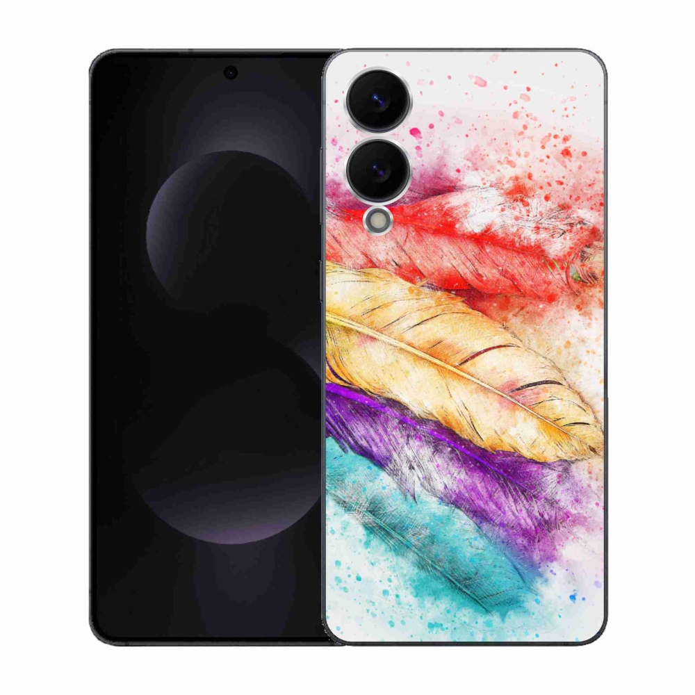 Gélový kryt mmCase na Samsung Galaxy S25 Edge - farebné perie
