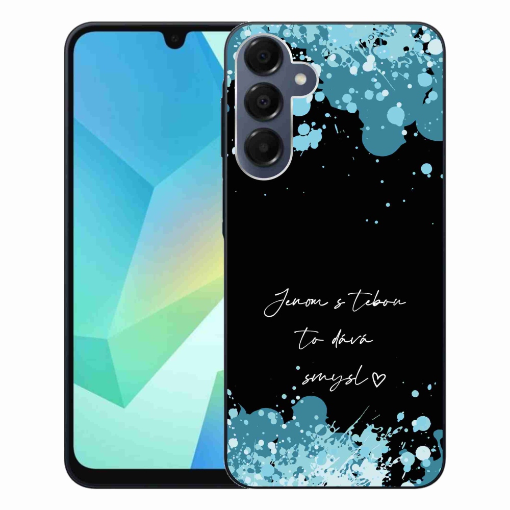 Gélový kryt mmCase na Samsung Galaxy A16 4G/5G - zamilovaný text čierne pozadie