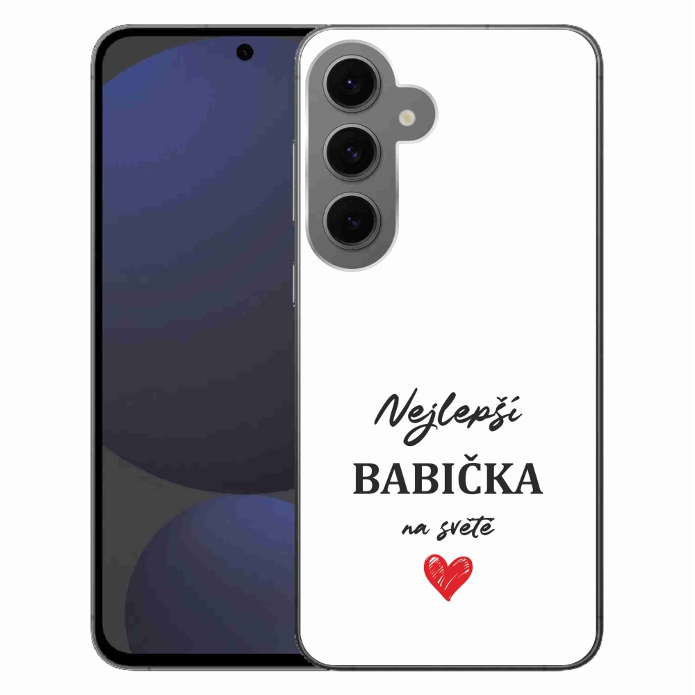 Gélový kryt mmCase na Samsung Galaxy S24 FE - najlepšia babička 1 biele pozadie