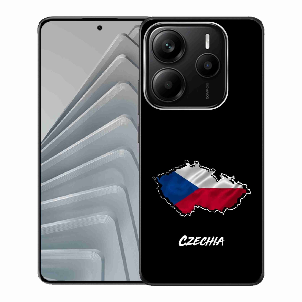 Gélový kryt mmCase na Xiaomi Redmi Note 14 5G - Czechia čierne pozadie