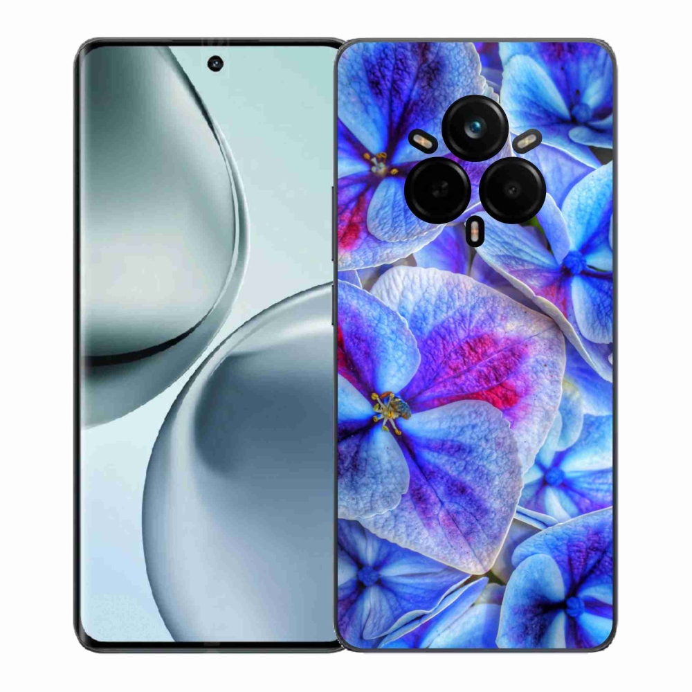 Gélový kryt mmCase na Realme 14 Pro+ 5G - modré kvety 1