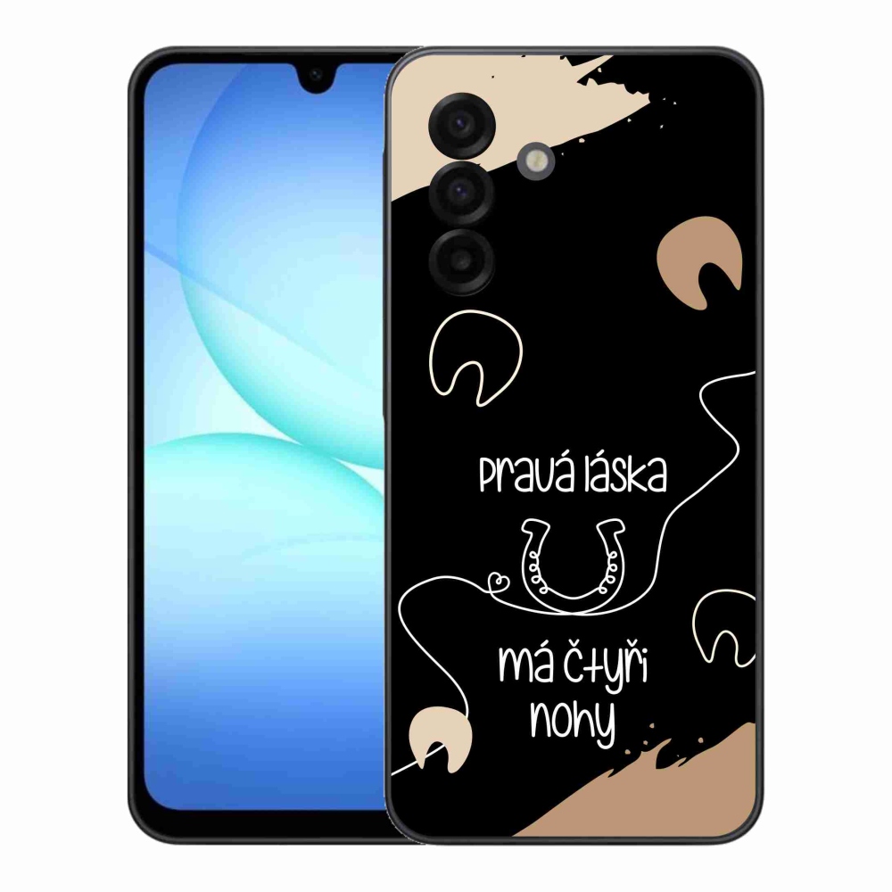 Gélový kryt mmCase na Samsung Galaxy A17 4G/5G - konský motív čierne pozadie