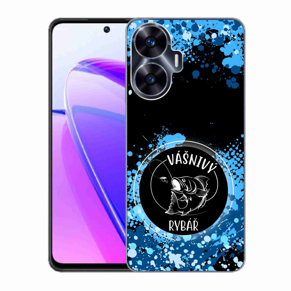 Gélový kryt mmCase na Realme C55 - vášnivý rybár čierne pozadie