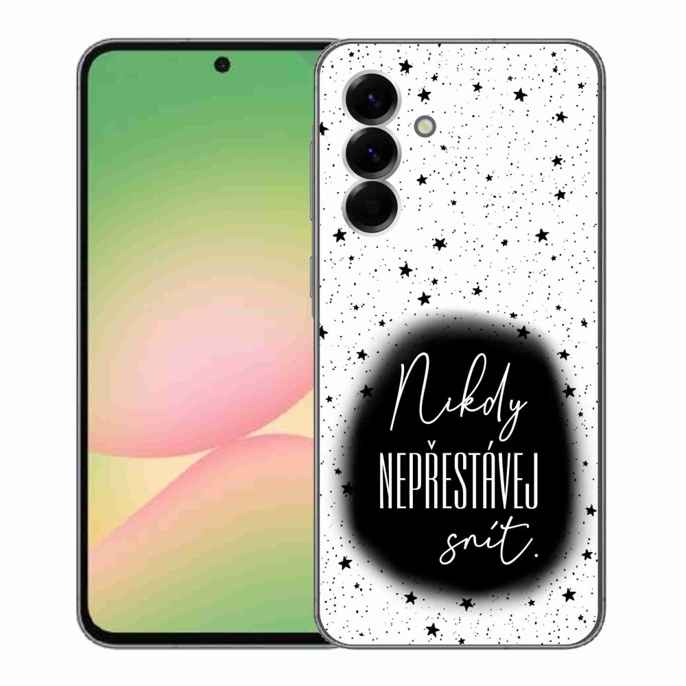 Gélový kryt mmCase na Samsung Galaxy A56 5G - citát 1 čiernobiele pozadie