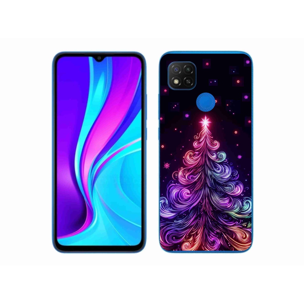 Gélový kryt mmCase na Xiaomi Redmi 9C - neónový vianočný stromček 1