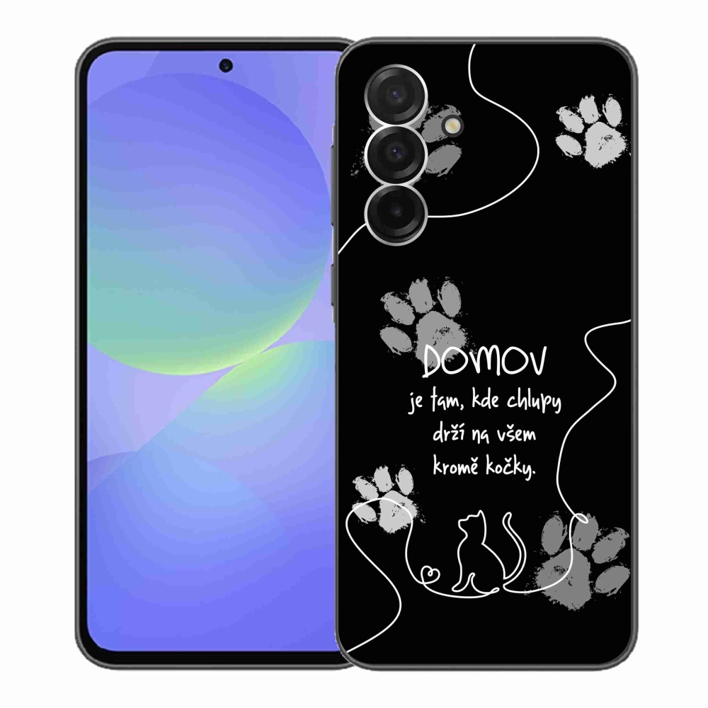 Gélový kryt mmCase na Samsung Galaxy A36 5G - mačacie motív čierne pozadie