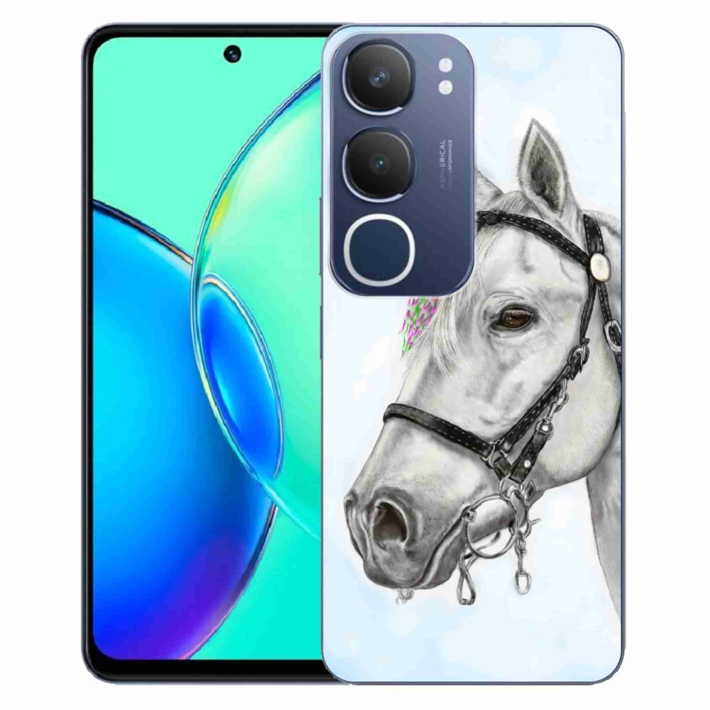 Gélový kryt mmCase na Vivo Y19s - biely kôň 1