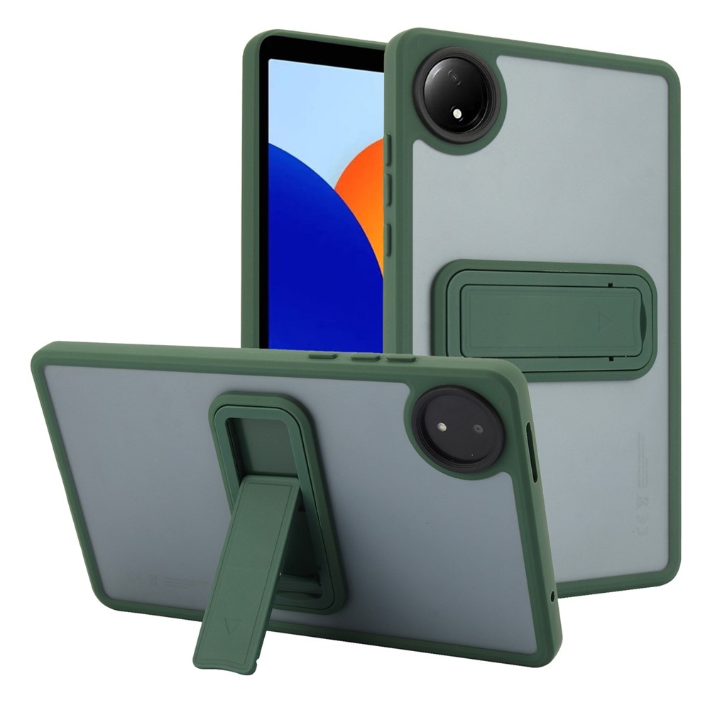 Skiny gélový obal s pevným chrbtom a výklopným stojanom na Xiaomi Redmi Pad SE 8.7 - zelený