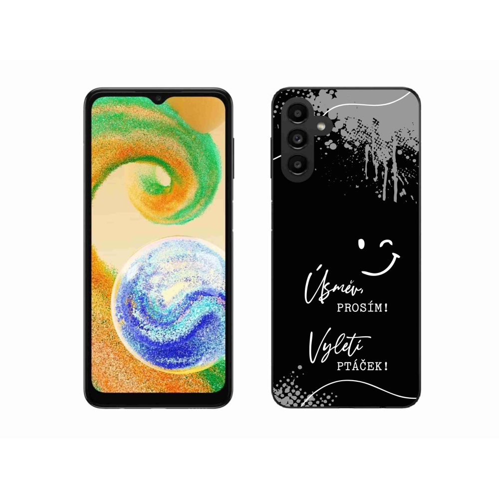 Gélový kryt mmCase na Samsung Galaxy A04s (164.7x76.7x9.1mm) - vtipný text 4 čierne pozadie