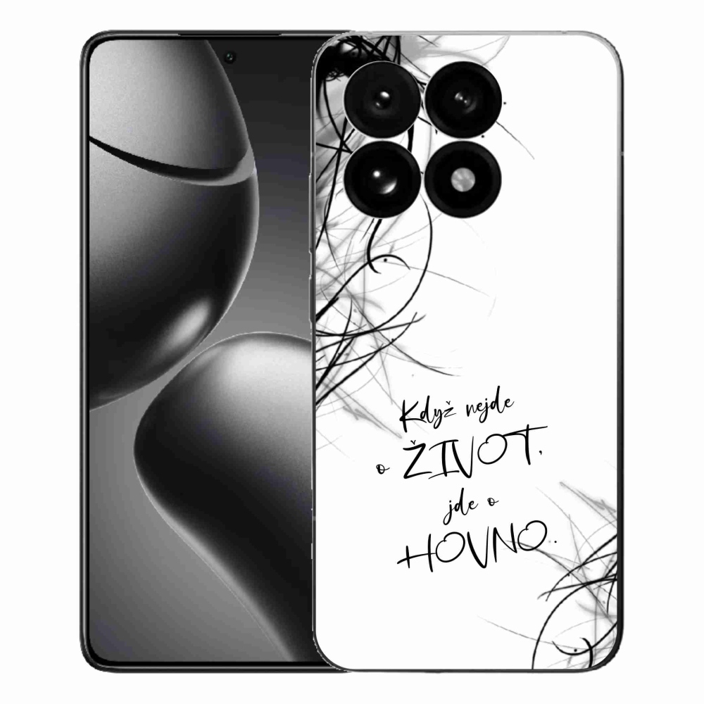 Gélový kryt mmCase na Xiaomi 15T - vtipný text 16 biele pozadie