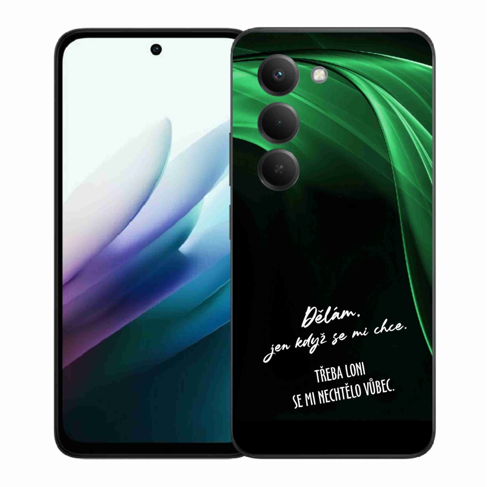 Gélový kryt mmCase na Xiaomi Redmi 15 4G/5G (171mm) - vtipný text 12 čierne pozadie