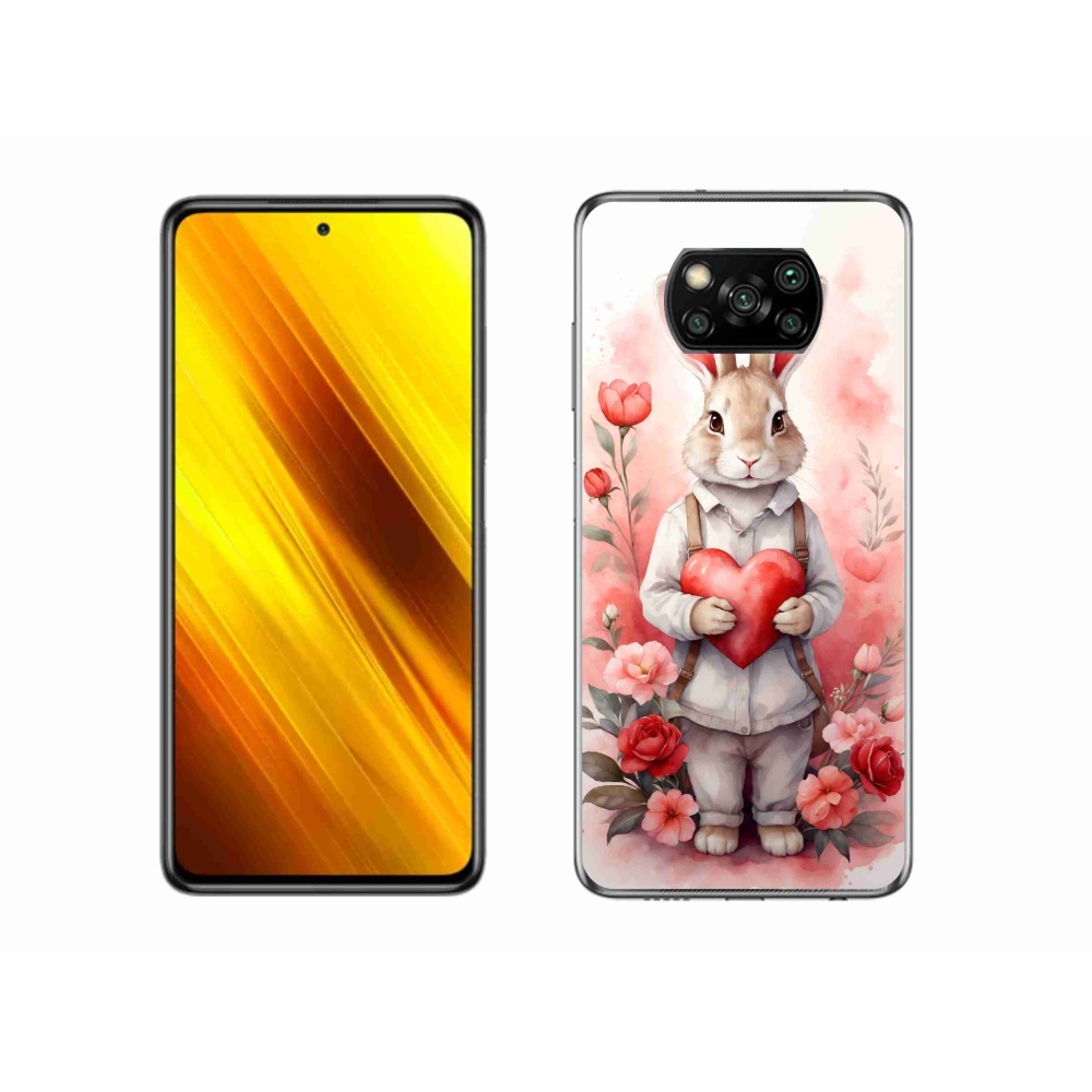 Gélový kryt mmCase na Xiaomi Poco X3 - zajac so srdiečkom