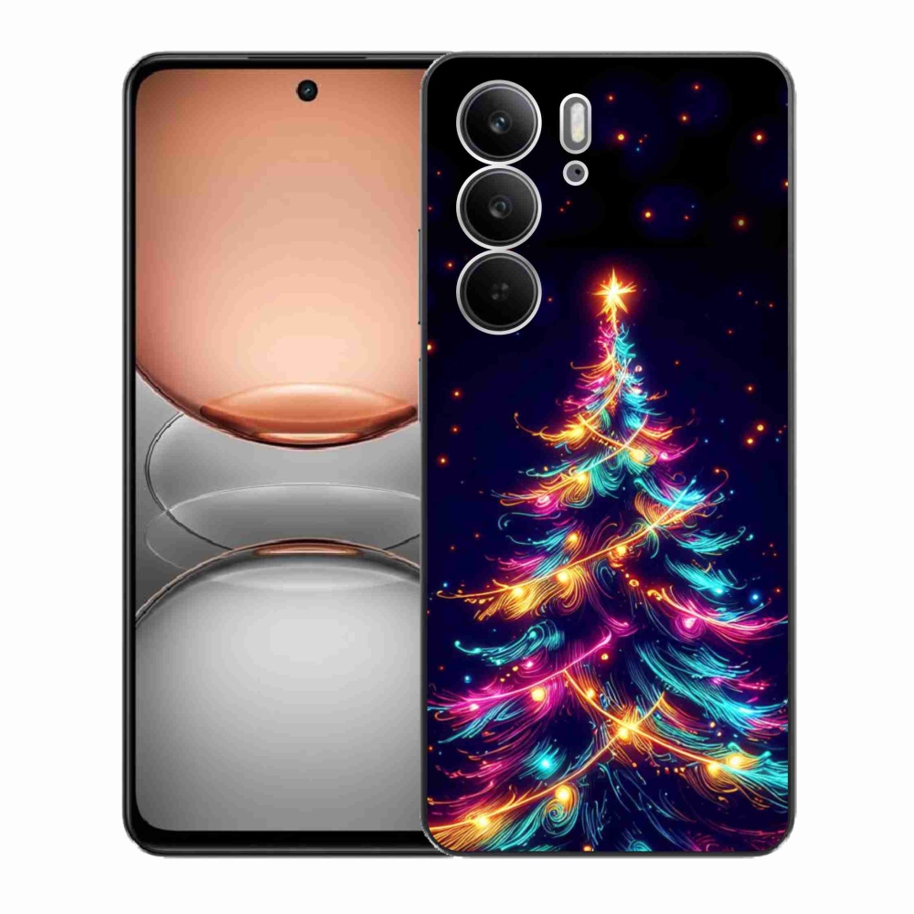 Gélový kryt mmCase na Realme C75 - neónový vianočný stromček