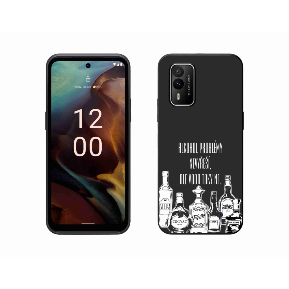 Gélový kryt mmCase na Nokia XR21 - vtipný text čierne pozadie
