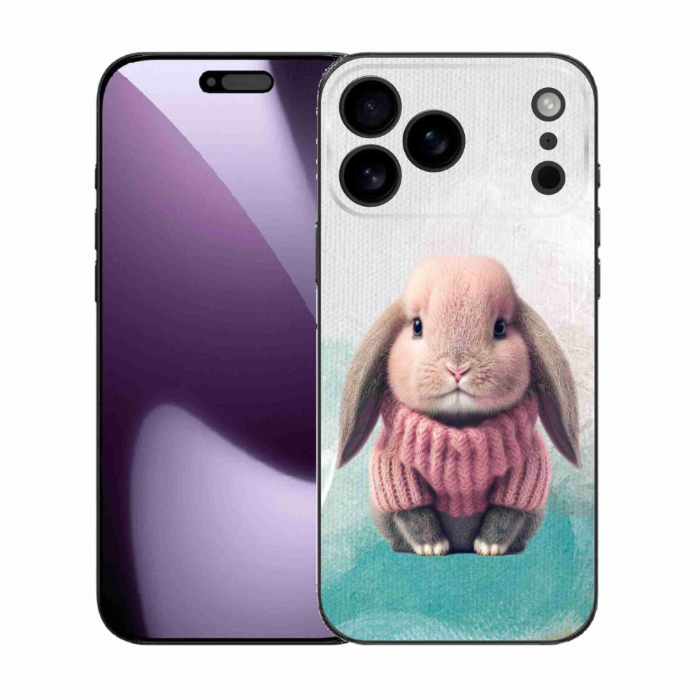 Gélový kryt mmCase na iPhone 17 Pro Max - zajačik vo svetri