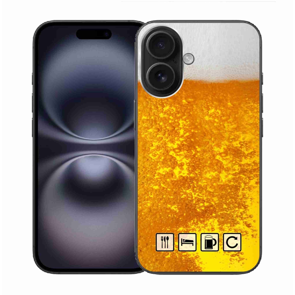 Gélový kryt mmCase na iPhone 16 - pivný motív 3