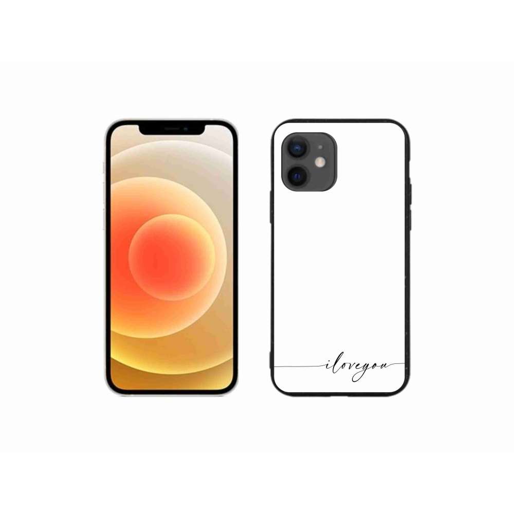 Gélový kryt mmCase na iPhone 12 mini - I love you biele pozadie