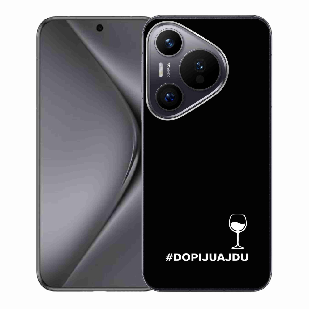 Gélový kryt mmCase na Huawei Pura 70 - vínny motív čierne pozadie