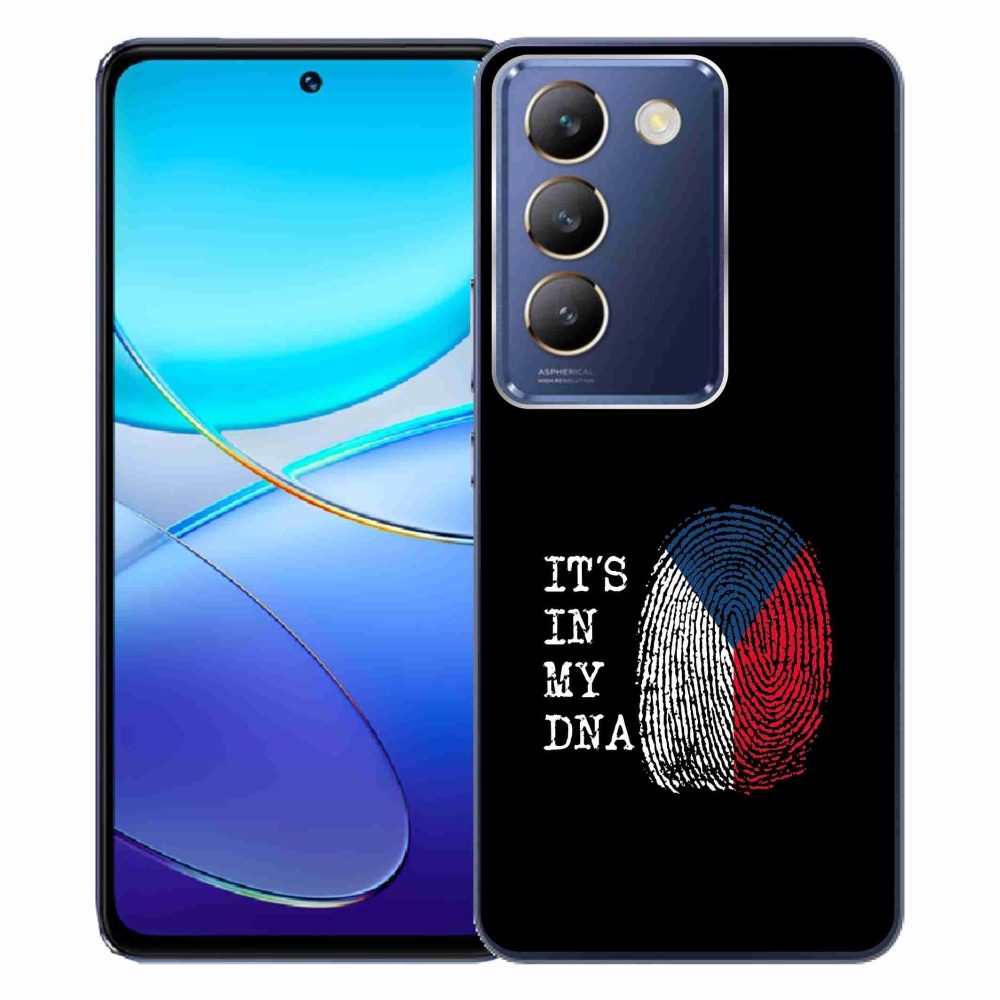 Gélový kryt mmCase na Vivo V40 SE 4G/5G - vlajka odtlačok prsta čierne pozadie