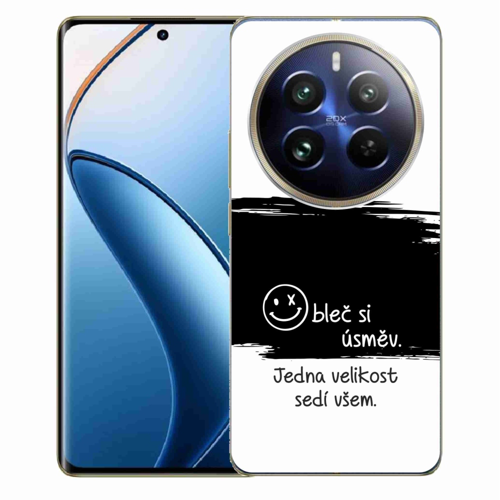 Gélový kryt mmCase na Realme 12 Pro 5G/12 Pro+ 5G - vtipný text 8 čiernobiele pozadie