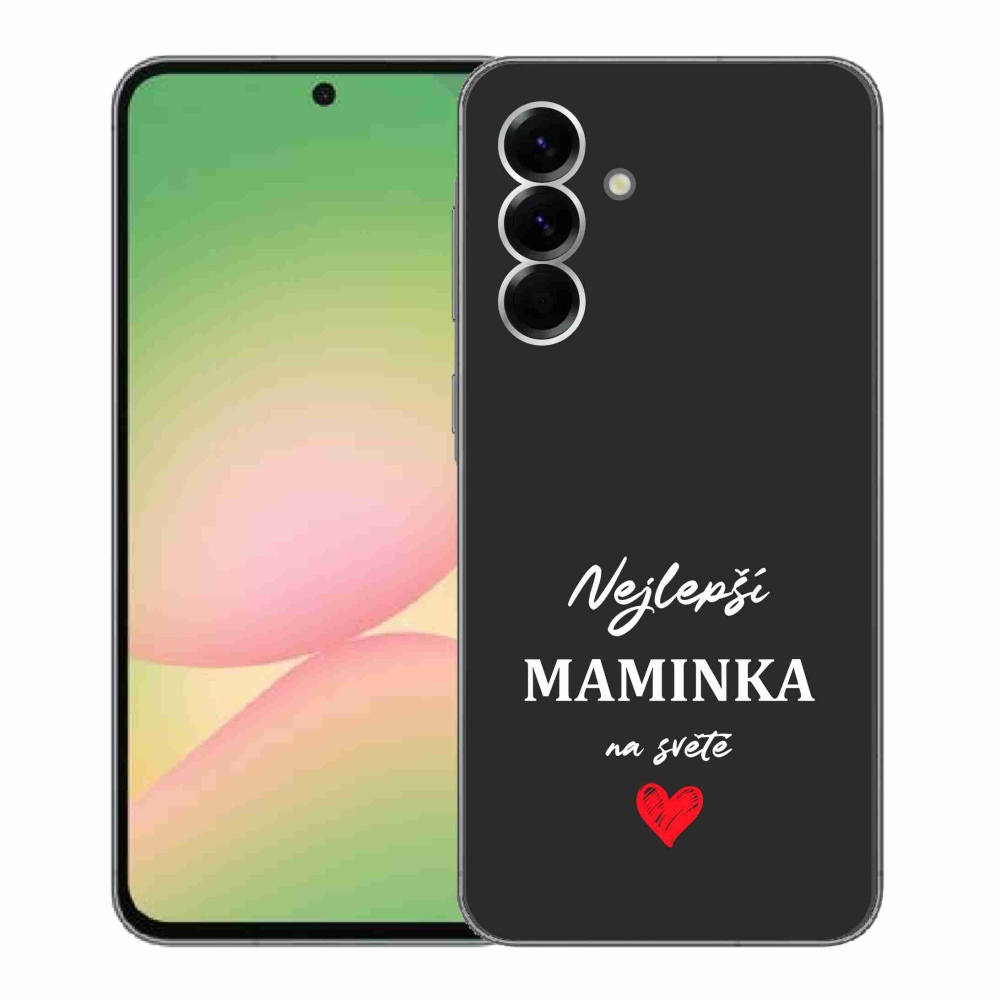 Gélový kryt mmCase na Samsung Galaxy A56 5G - najlepšia mamička 1 čierne pozadie