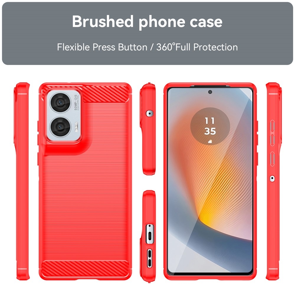 Carbon odolný gélový obal na Motorola Moto G85 5G - červený