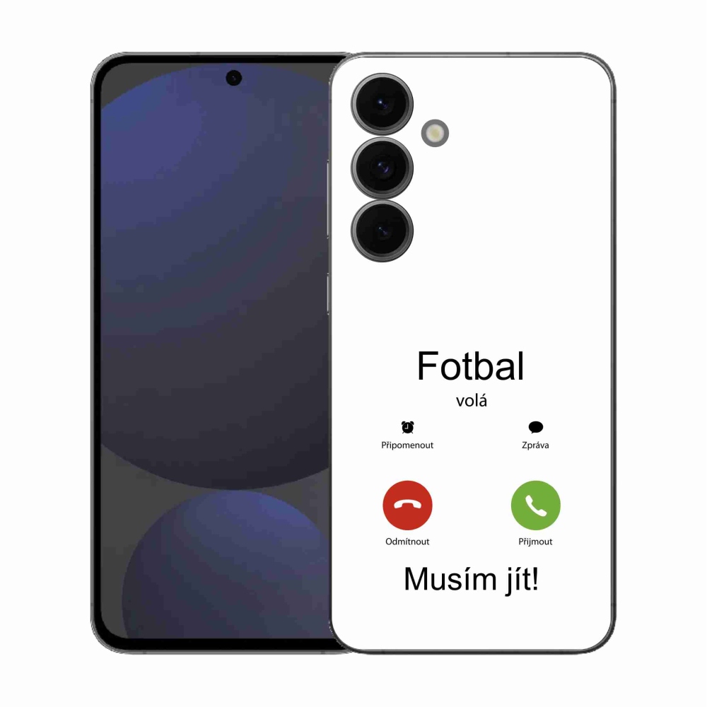Gélový kryt mmCase na Samsung Galaxy S25 FE - futbal volá biele pozadie
