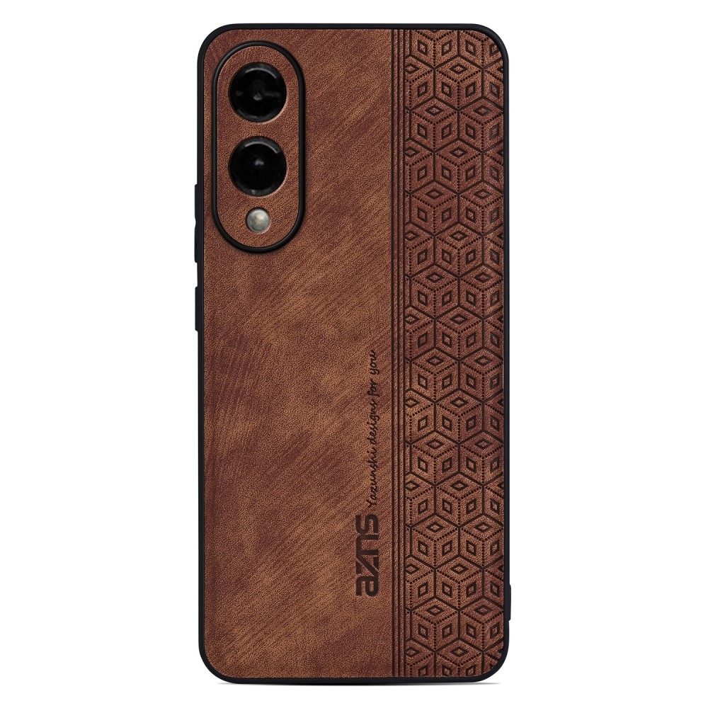 AZNS gélový obal potiahnutý PU kožou pre mobil Samsung Galaxy S25 Edge - hnedý