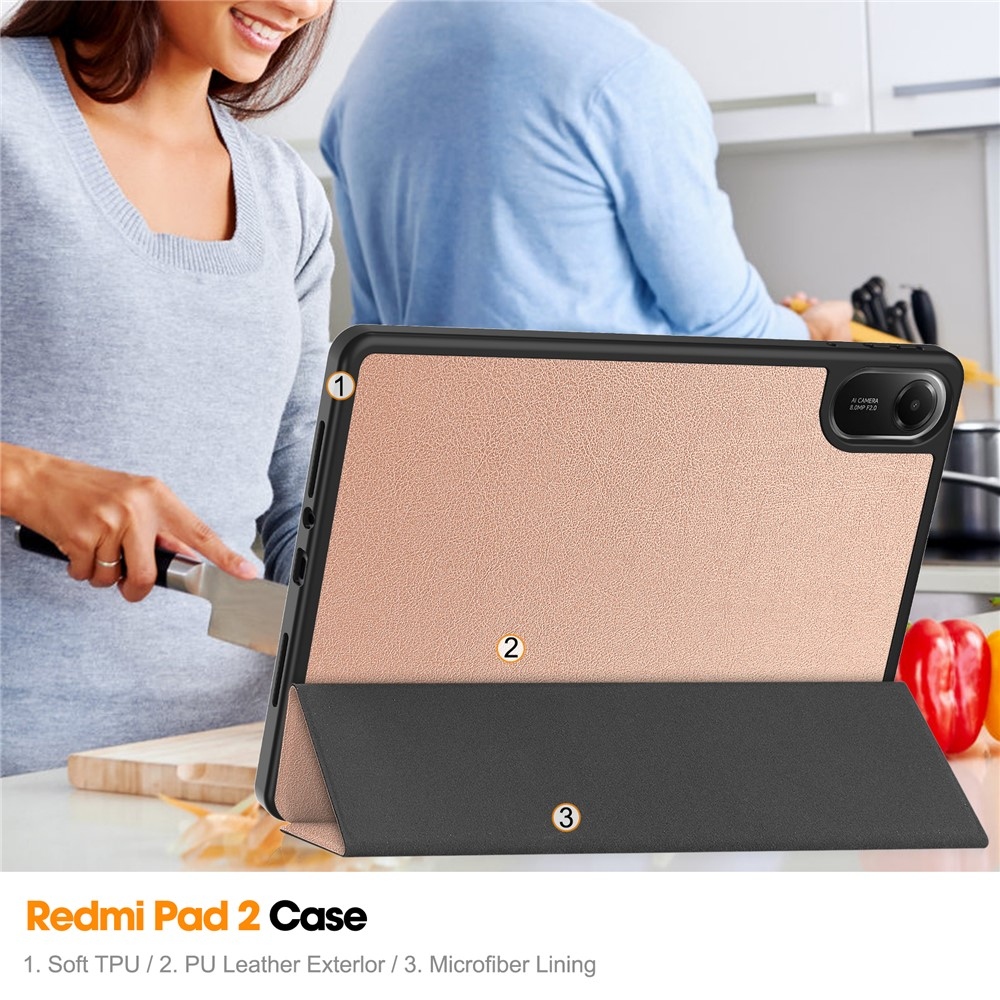 Cases múdre zatváracie púzdro na Xiaomi Redmi Pad 2 - ružovozlaté