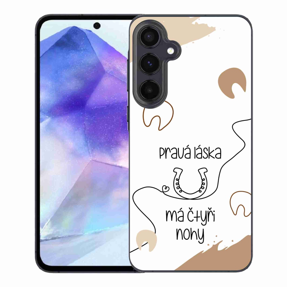 Gélový kryt mmCase na Samsung Galaxy A55 5G - konský motív biele pozadie