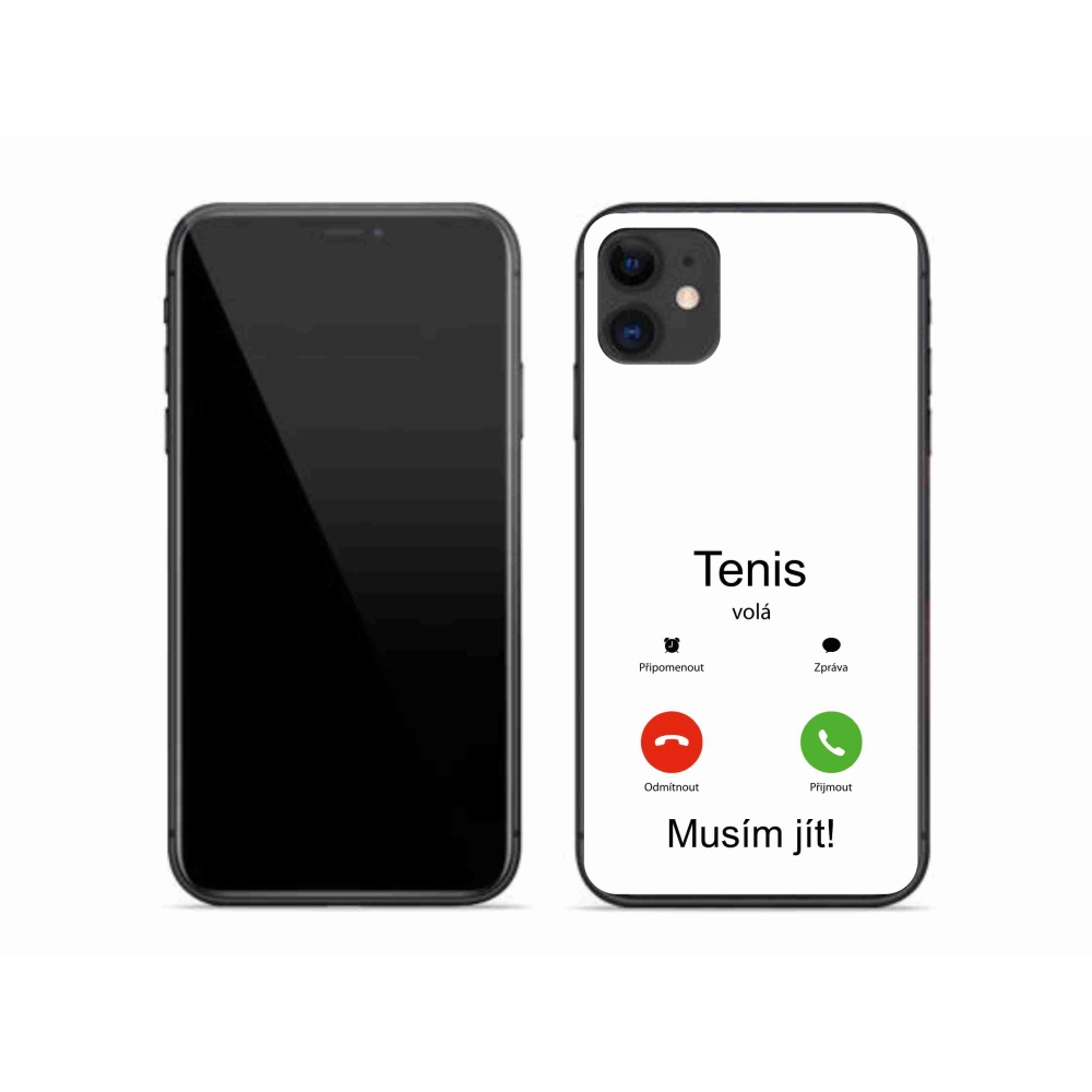 Gélový kryt mmCase na iPhone 11 - tenis volá biele pozadie