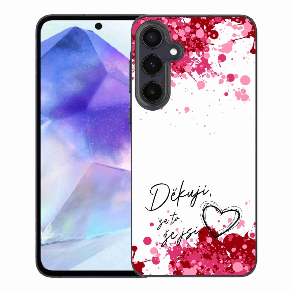 Gélový kryt mmCase na Samsung Galaxy A55 5G - zamilovaný text 2 biele pozadie